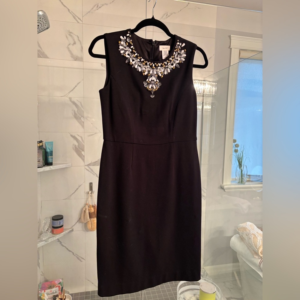 Kate Hill little black dress with embellishment a line size 4